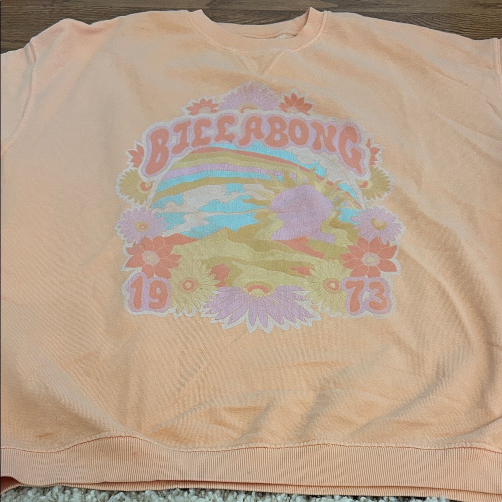 Billabong Pastel Peach Graphic Sweatshirt